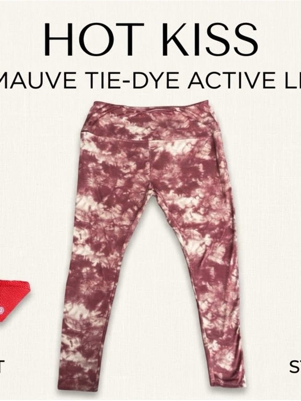 Hot Kiss Mauve and Cream Tie-Dye Leggings